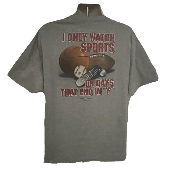 Big Dogs Mens Gray Double Graphic T-Shirt XL Stretch Cotton Novelty Sports Fan - Picture 1 of 7